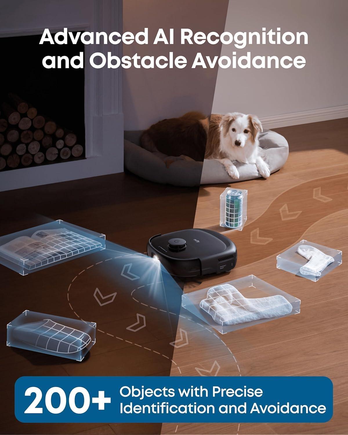 eufy E25 Omni Robot Vacuum and Mop Combo,HydroJet System, 20,000Pa Turbo Suction, Zero-Tangle Design, Auto-Empty & Self-Cleaning All-in-One Station + Official Dust Bags*3