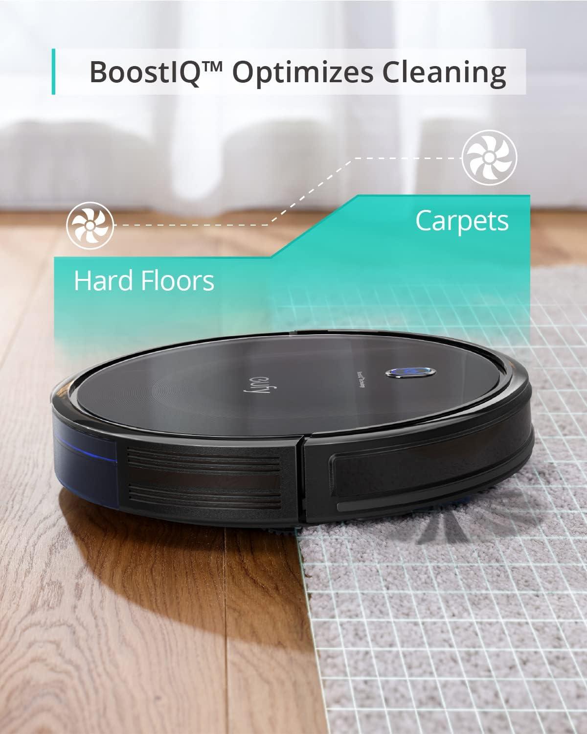 eufy Robot Vacuum 11S MAX, Super Thin, Powerful Suction, Quiet, Self-Charging Robotic Vacuum Cleaner, Cleans Hard Floors to Medium-Pile Carpets, Black +Replacement Accessories Kit