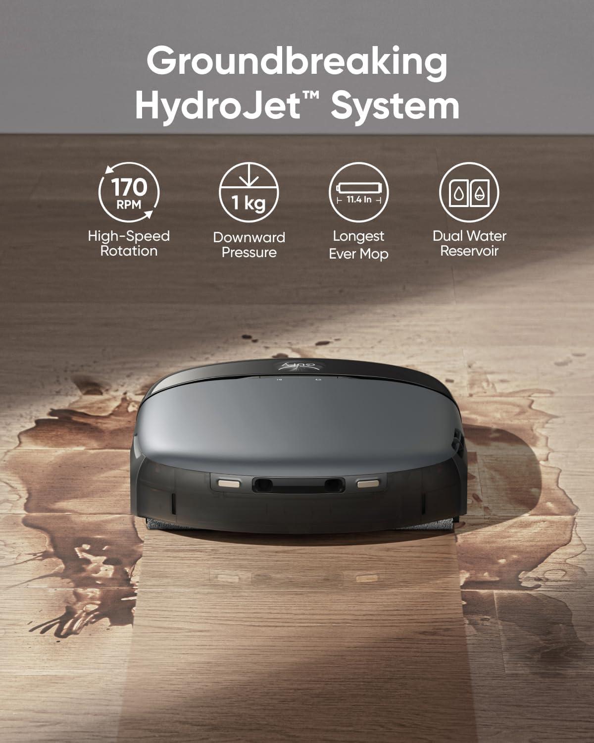 eufy S1 with All-in-One Station, HydroJet System with Roller Mop, Robot Vacuum and Mop Combo, Incredible Suction, Obstacle Avoidance + Official Hard Floor Cleaner, Safe and Gentle for Hand, Automatica