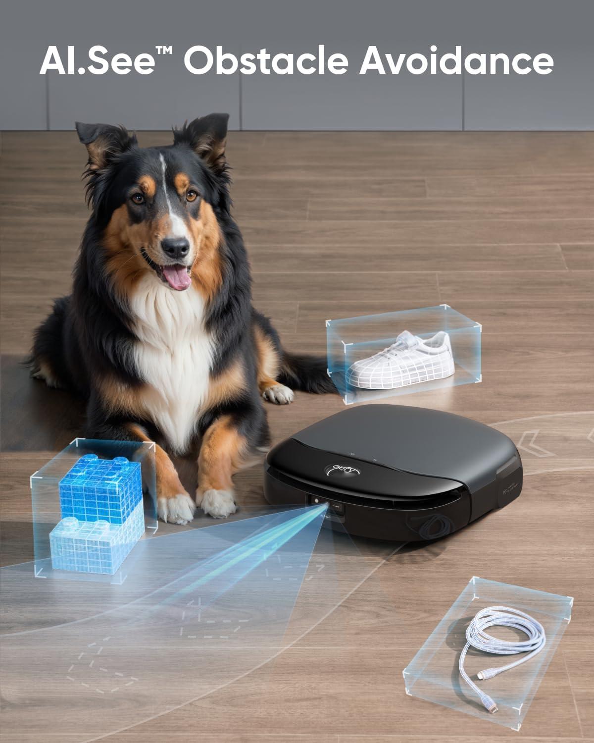 eufy S1 with All-in-One Station, HydroJet System with Roller Mop, Robot Vacuum and Mop Combo, Incredible Suction, Obstacle Avoidance + Official Hard Floor Cleaner, Safe and Gentle for Hand, Automatica