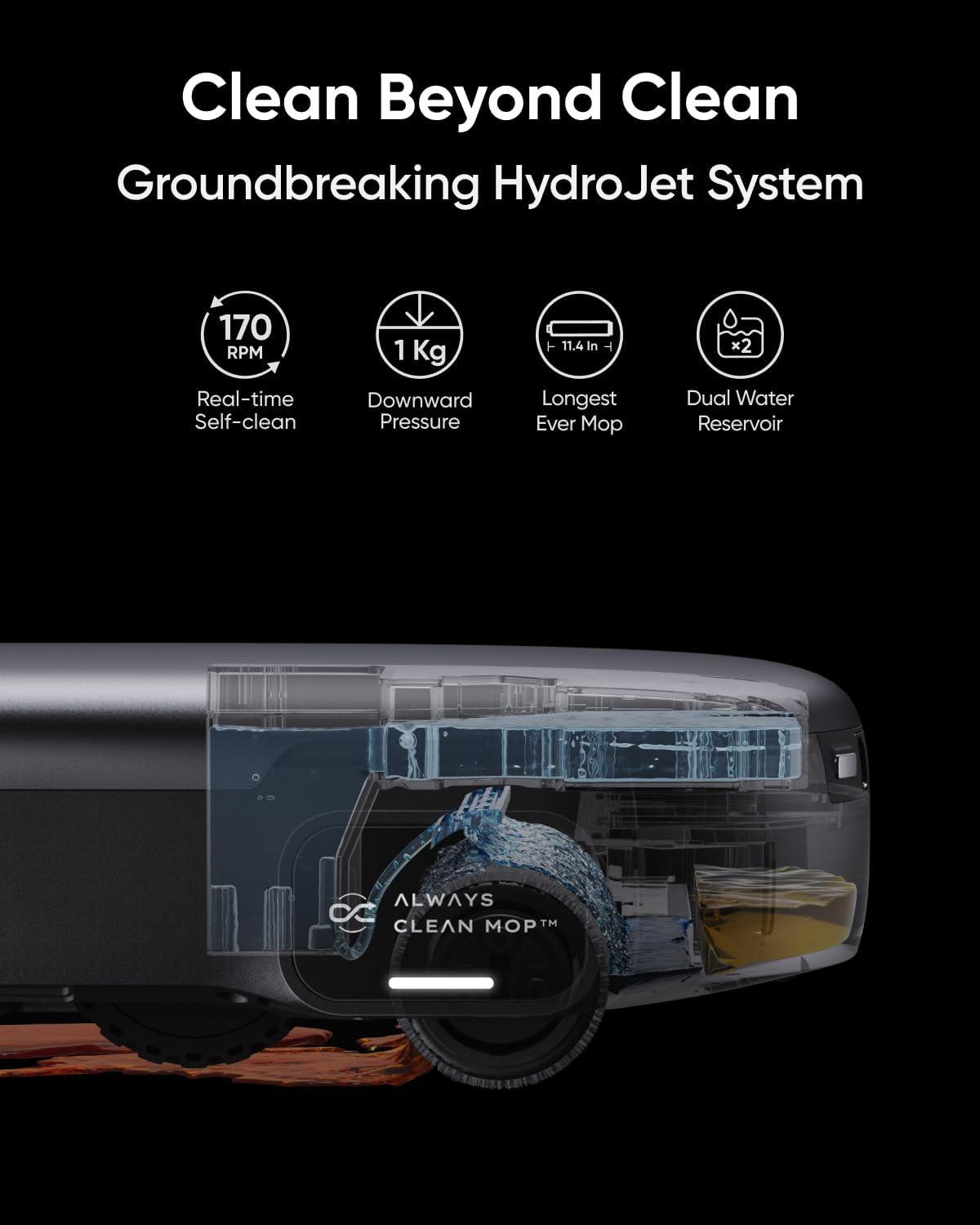 eufy Robot Vacuum Omni S1 Pro with All-in-One Station, HydroJet System with Roller Mop, Robot Vacuum and Mop Combo, Eco-Clean Ozone, Incredible Suction + Automatic Water Refill and Drainage System