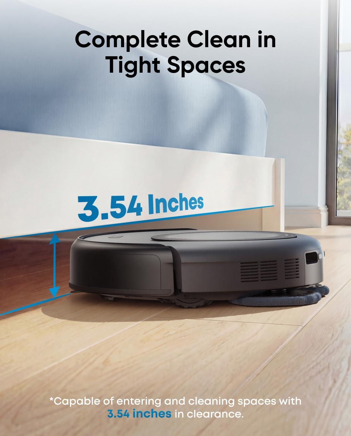 eufy Robot Vacuum E25, 20,000 Pa Suction,HydroJet Always-Clean Roller Mop, All-in-One Robot Vacuum and Mop Combo, Edge-to-Corner Cleaning, Zero-Tangle Design, AI Obstacle Avoidance (Upgraded)(C20 Omni)