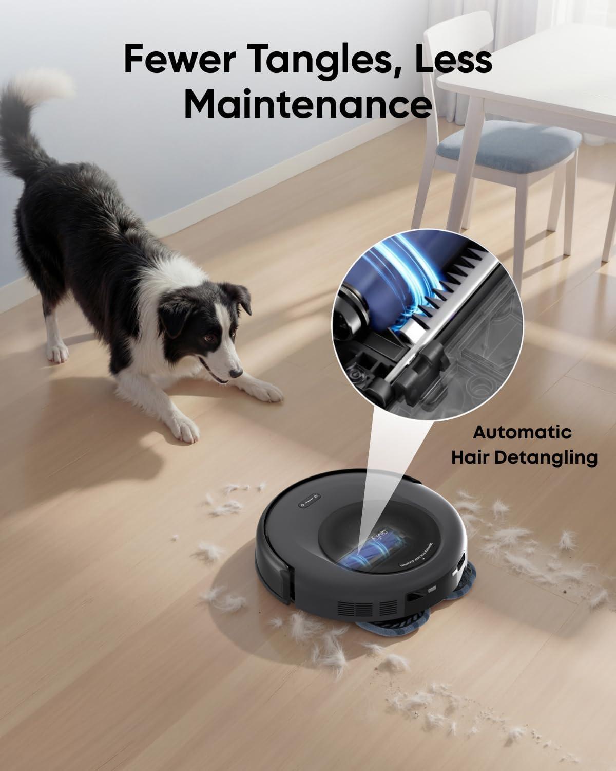 eufy Robot Vacuum E25, 20,000 Pa Suction,HydroJet Always-Clean Roller Mop, All-in-One Robot Vacuum and Mop Combo, Edge-to-Corner Cleaning, Zero-Tangle Design, AI Obstacle Avoidance (Upgraded)(C20 Omni)