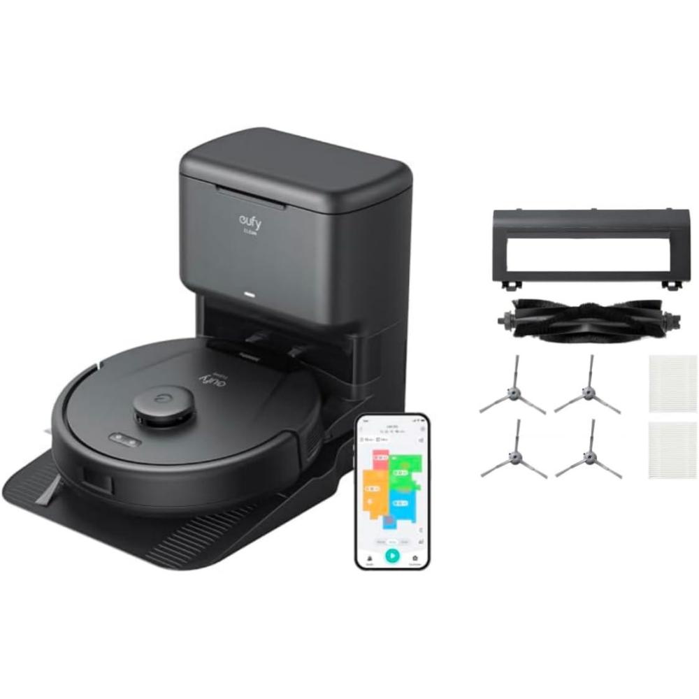 eufy L60 Robot Vacuum with Self Empty Station, Hair Detangling Technology, Up to 60 Days Hands Free Cleaning, 5,000 Pa Suction +Replacement Accessories Kit