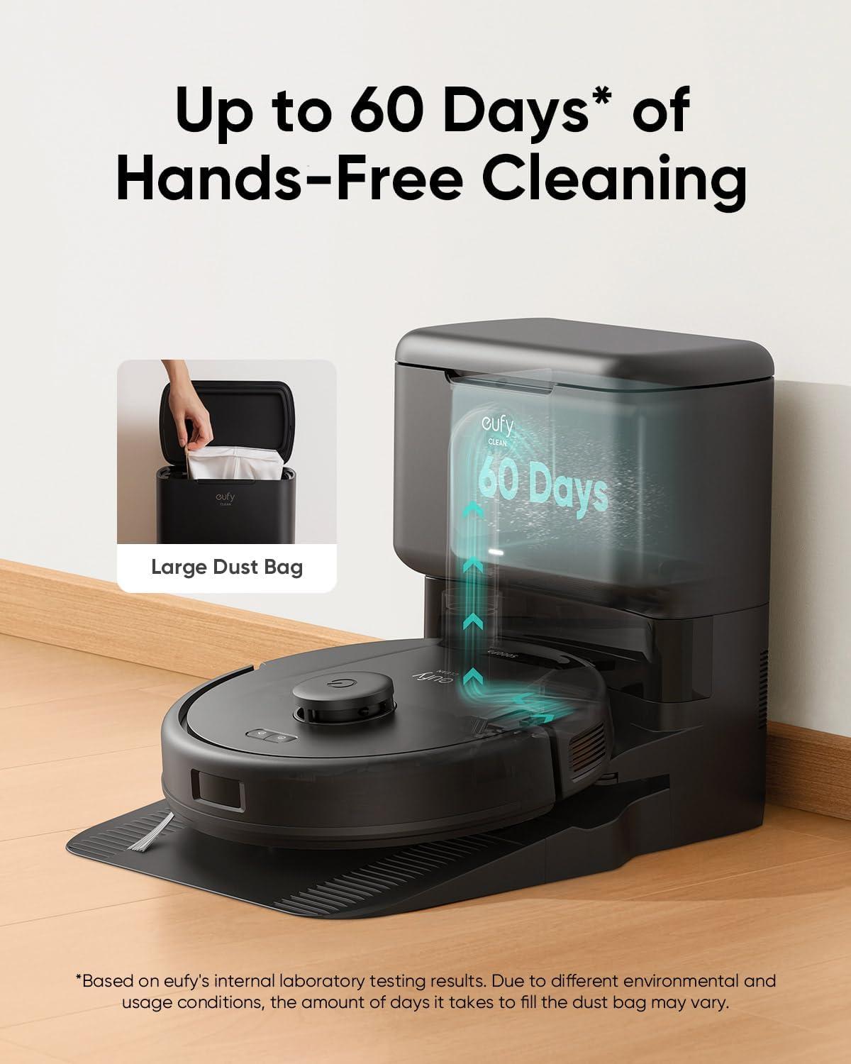 eufy L60 Robot Vacuum with Self Empty Station, Hair Detangling Technology, Up to 60 Days Hands Free Cleaning, 5,000 Pa Suction +Replacement Accessories Kit
