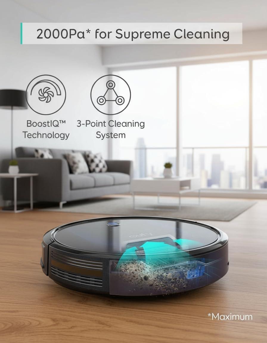 eufy X10 Pro Omni Robot Vacuum and Mop Combo, 8,000 Pa, Dual Mops with 12 mm Auto-Lift and Carpet Detection, AI Obstacle Avoidance, Auto Mop Washing&Drying, Self-Emptying, White(06-15C Max)