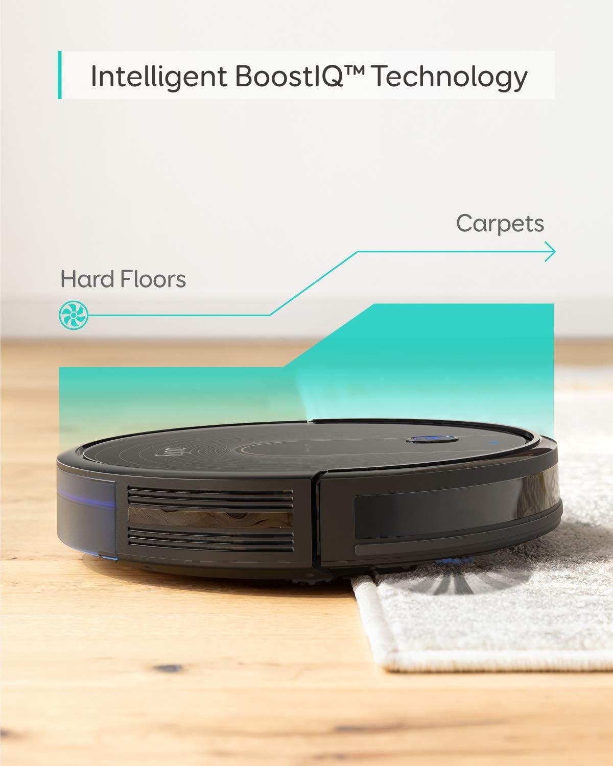 eufy C10 Robot Vacuum Self Emptying, 8 Weeks Hands Free, Advanced Smart Mapping with LiDAR Navigation, 2.85-Inch Slim Design, Powerful Suction, Edge Expansion Brush for Pet Hair, Carpet Detection(15C)