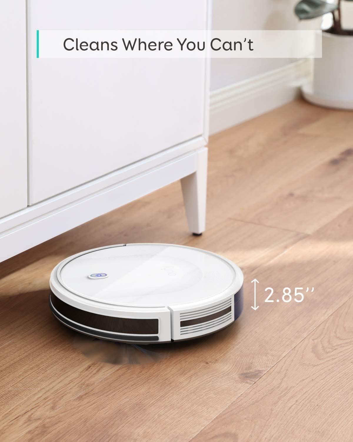 eufy C10 Robot Vacuum Self Emptying, 8 Weeks Hands Free, Advanced Smart Mapping with LiDAR Navigation, 2.85-Inch Slim Design, Powerful Suction, Edge Expansion Brush for Pet Hair, Carpet Detection(11S Max)