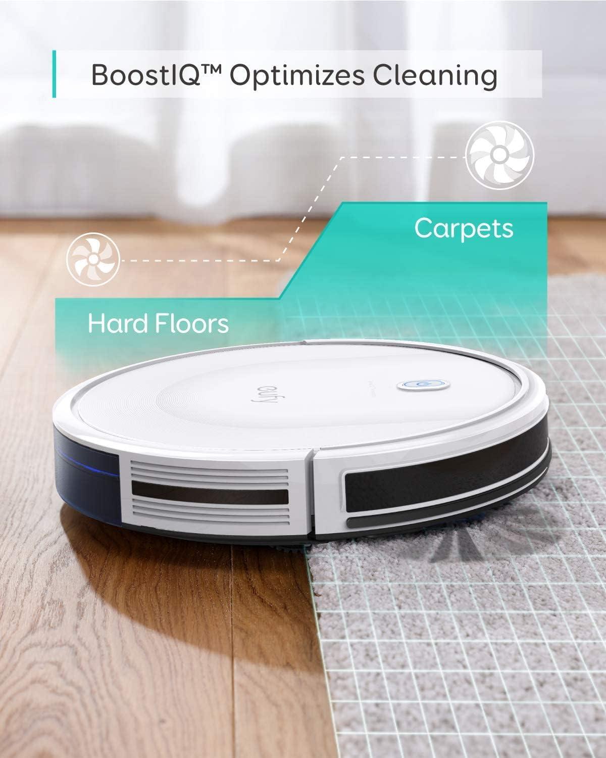 eufy C10 Robot Vacuum Self Emptying, 8 Weeks Hands Free, Advanced Smart Mapping with LiDAR Navigation, 2.85-Inch Slim Design, Powerful Suction, Edge Expansion Brush for Pet Hair, Carpet Detection(11S Max)
