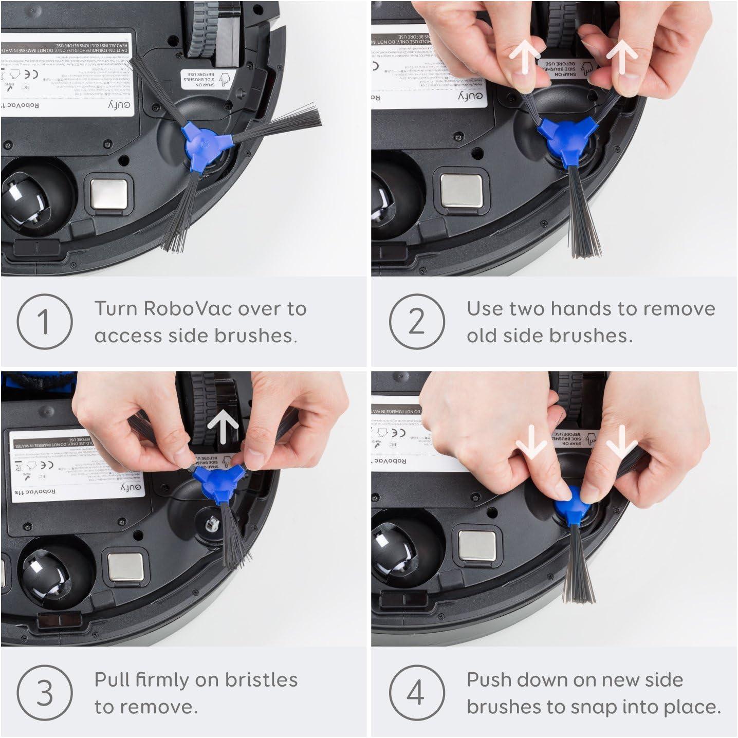 eufy Replacement Side Brush,11S,11S MAX,15C,15C MAX,25C,30,30C,30C MAX,35C,25C Max, G10 Hybrid,G30,G30 Edge,G30 Hybrid,G30 Verge,G15,G20,G20 Hybrid,G35,G35+,G30 SES Series, G40 Series Accessory