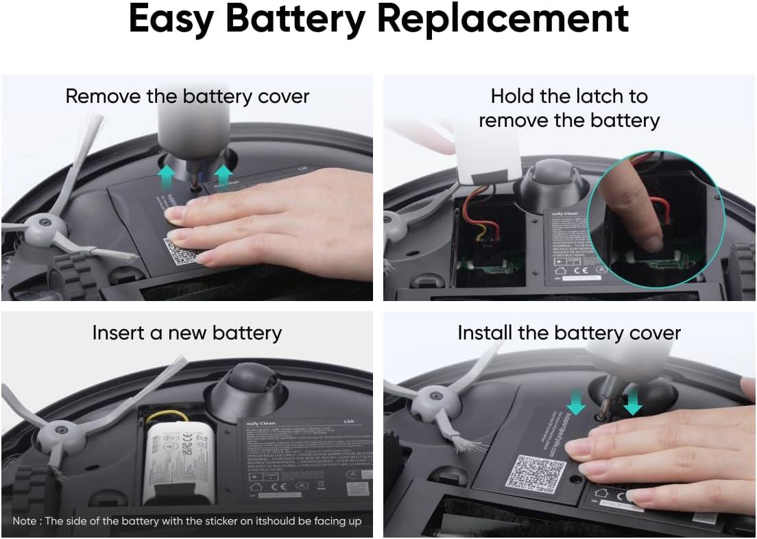eufy Official Replacement Battery, 2,500mAh Real Capacity, 14.4V Lithium-Ion Replacement Battery L50/L60 Series