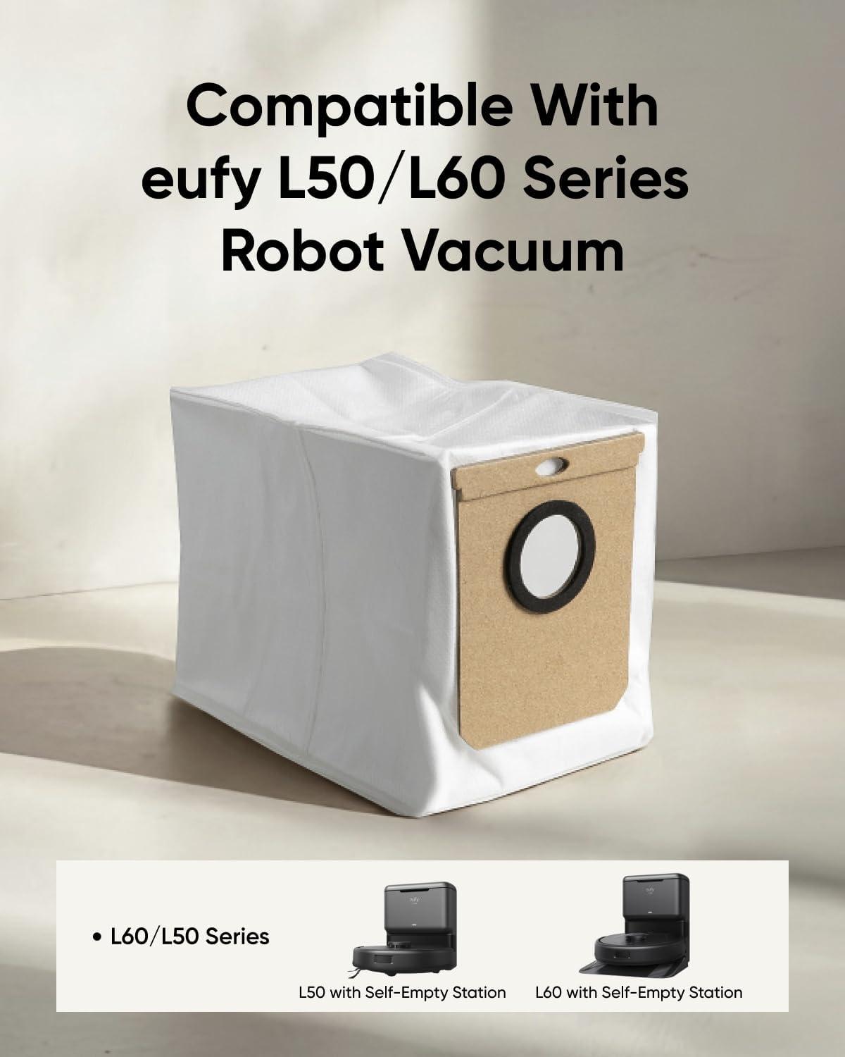 eufy Official Replacement Dust Bags for eufy L60/L50 Series with Self-Empty Station(Pack of 6)
