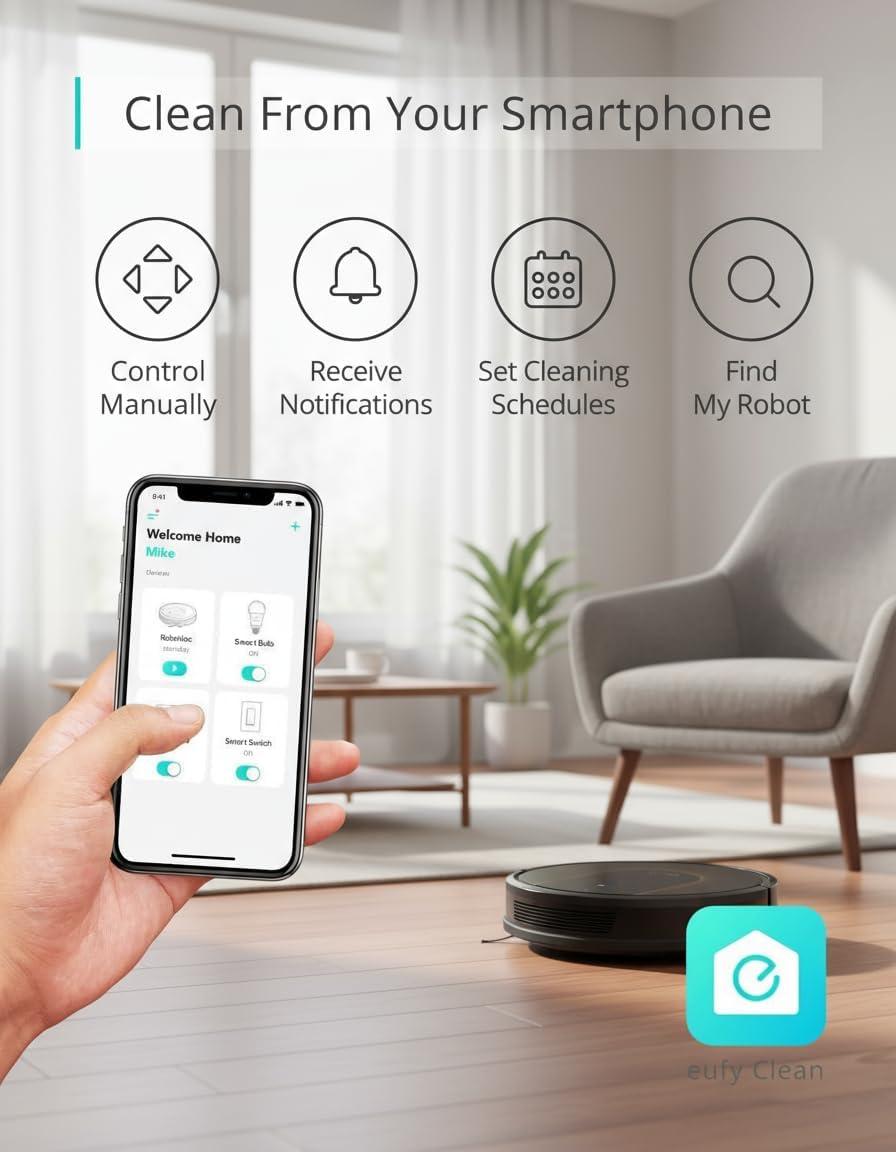 eufy X10 Pro Omni Robot Vacuum and Mop Combo, 8,000 Pa, Dual Mops with 12 mm Auto-Lift and Carpet Detection, AI Obstacle Avoidance, Auto Mop Washing&Drying, Self-Emptying, White(03-30C Slim Max)
