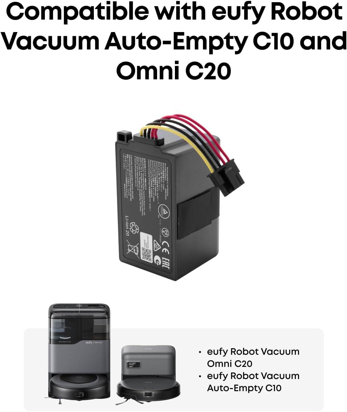eufy Official Accessories, Replacement Battery Omni C20 & Auto-Empty C10, 3,200 mAh, 14.4V Lithium-Ion