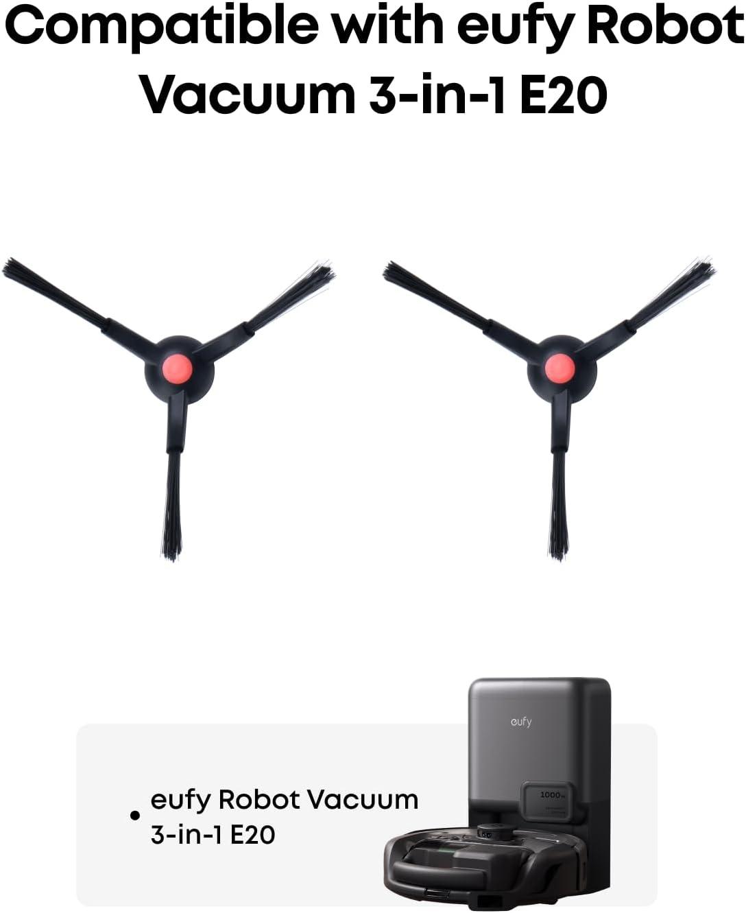 eufy Official 2x Side Brushes, Soft and Flexible, Compatible with eufy 3-in-1 E20