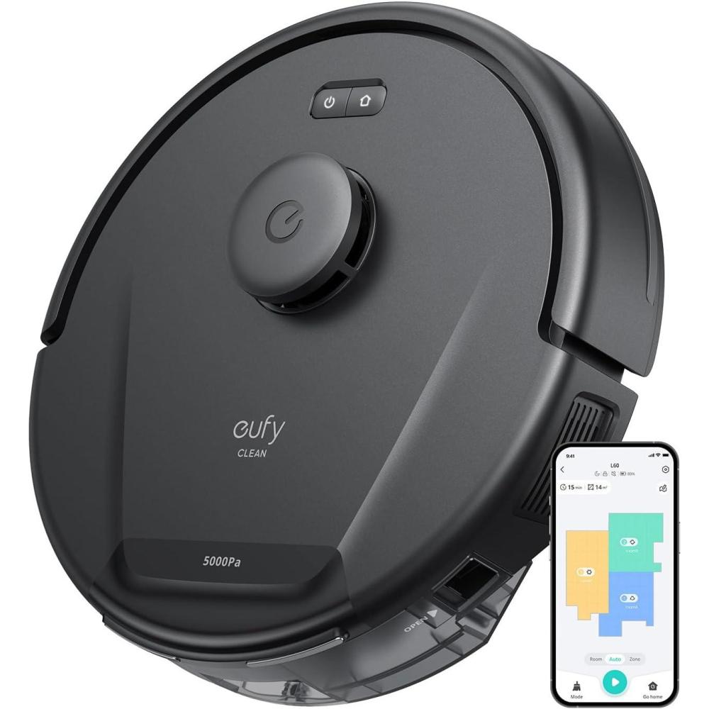 eufy L60 Robot Vacuum, Ultra Strong 5,000 Pa Suction, iPath Laser Navigation, for Deep Floor Cleaning, Ideal for Hair, Hard Floor