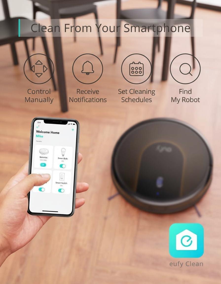 eufy X10 Pro Omni Robot Vacuum and Mop Combo, 8,000 Pa, Dual Mops with 12 mm Auto-Lift and Carpet Detection, AI Obstacle Avoidance, Auto Mop Washing&Drying, Self-Emptying, White(07-C30)
