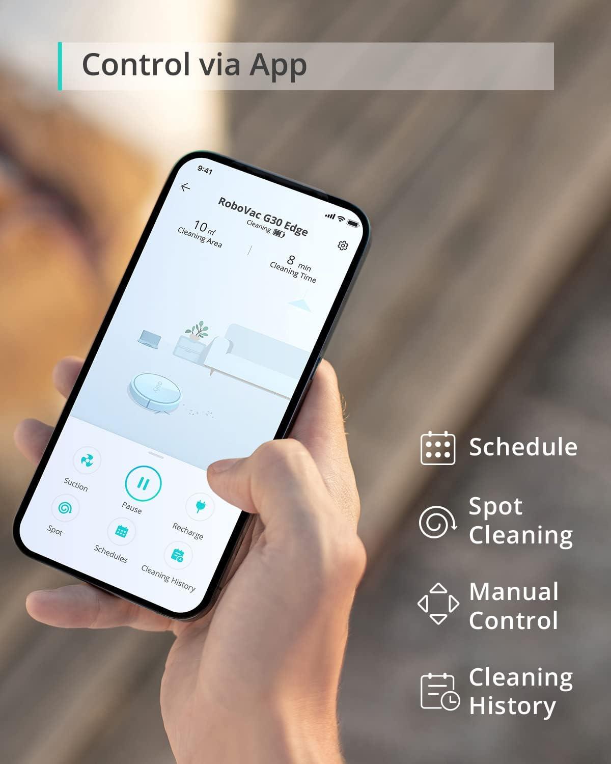 eufy Robot Vacuum Omni S1 Pro, HydroJet System with Roller Mop, Robot Vacuum and Mop Combos, Eco-Clean Ozone, Incrediable Suction, Obstacle Avoidance, Auto Mop Washing & Drying, Self-Emptying(RoboVac G30)