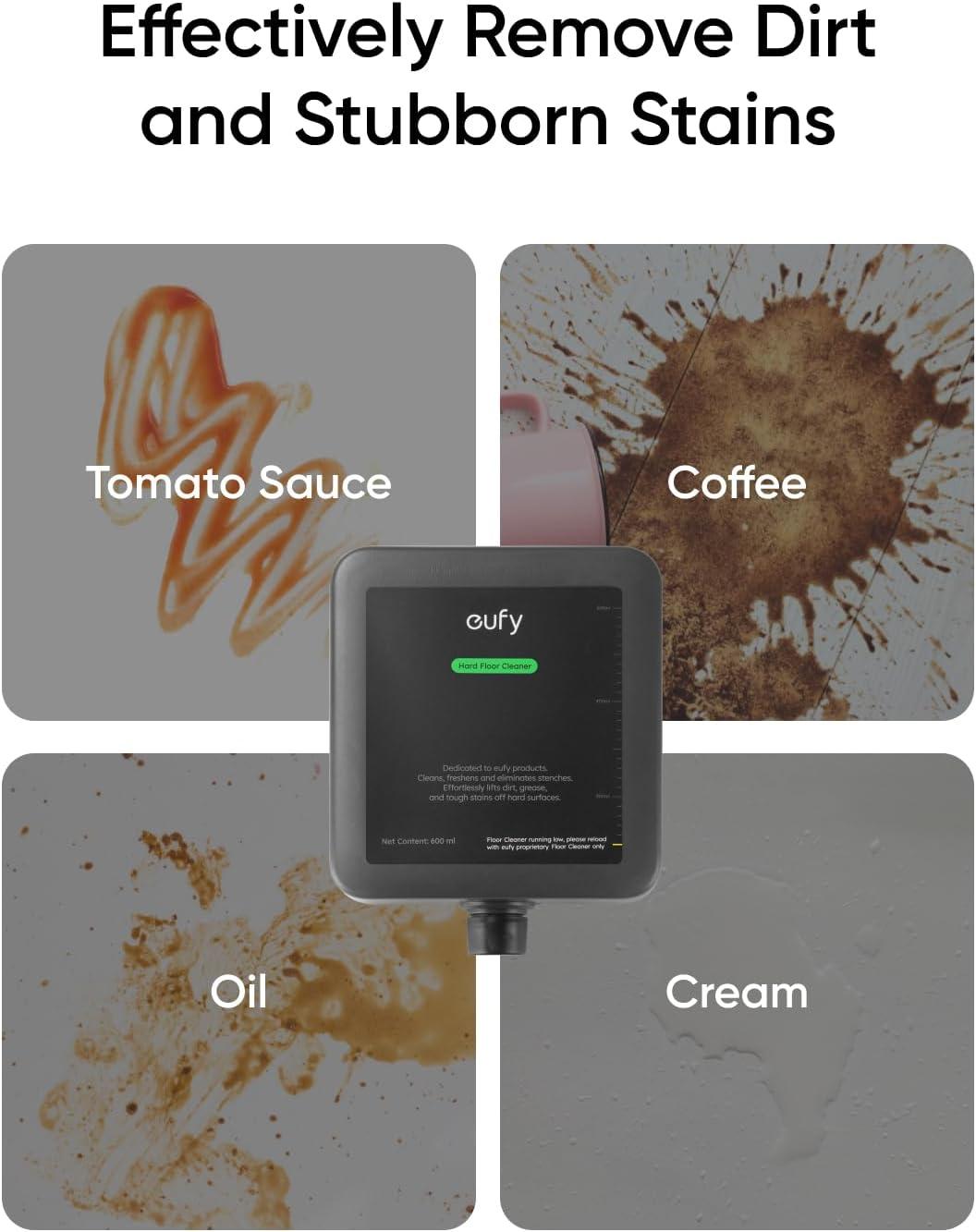eufy Official Hard Floor Cleaner for Omni S1 Pro/S1, Safe and Gentle for Hand, Automatically Mix without Manual Dilution, 600ml, 1 bottle