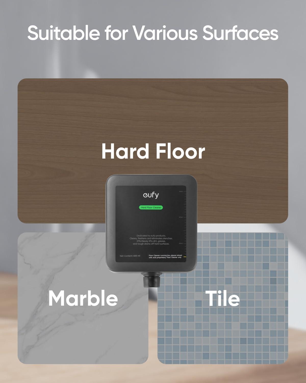 eufy Official Hard Floor Cleaner for Omni S1 Pro/S1, Safe and Gentle for Hand, Automatically Mix without Manual Dilution, 600ml, 1 bottle