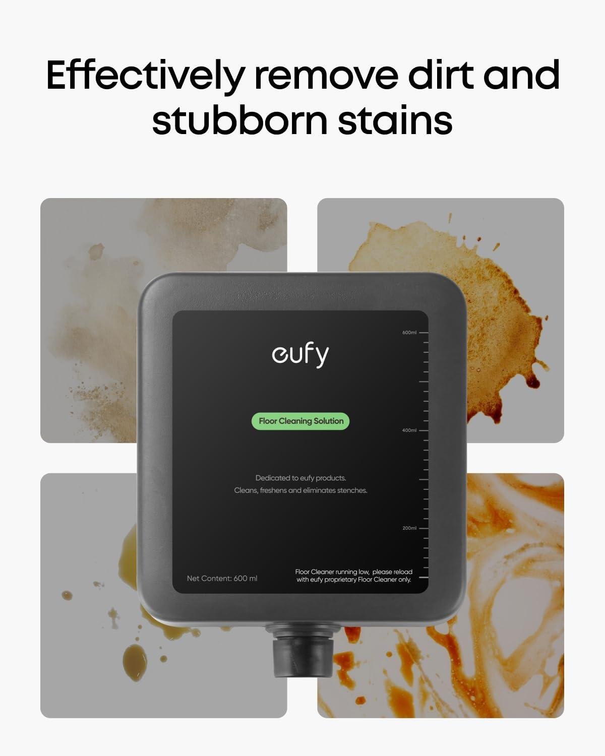 eufy Floor Cleaning Solution, Ready to Use, 600 ml, Floor Cleaning Solution, Safe, Compatible with E25(16 Fl Oz (Pack of 1))
