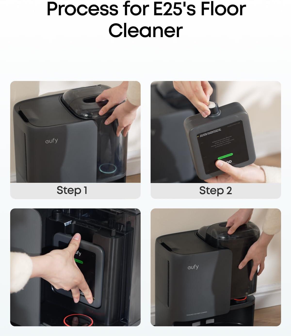 eufy Floor Cleaning Solution, Ready to Use, 600 ml, Floor Cleaning Solution, Safe, Compatible with E25(16 Fl Oz (Pack of 2))