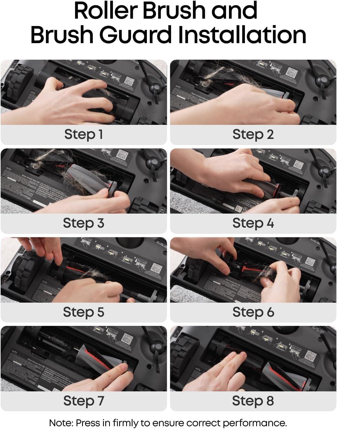 eufy Rolling Brush and Brush Guard, Durable, Effective Cleaning, Compatible with E25 & E28 & C28