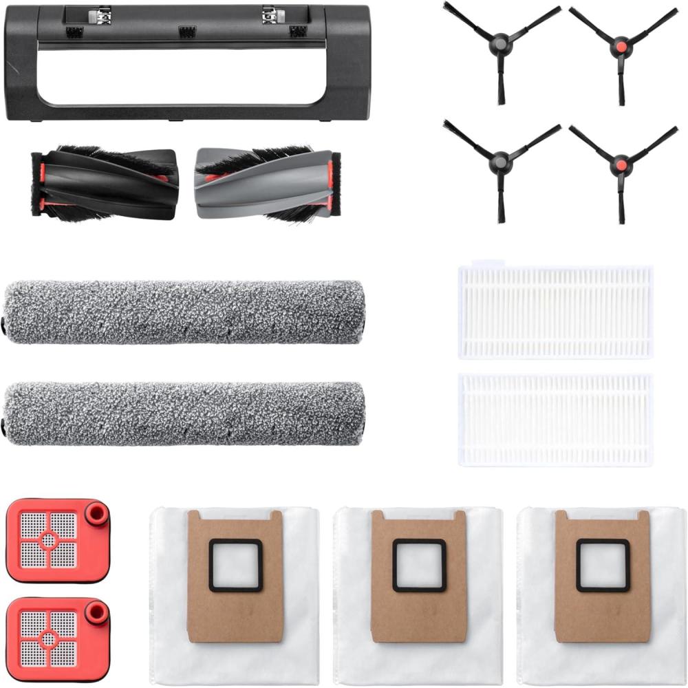 eufy Replacement Kit for C28, Side Brush ×2, Dirty Water Tank Filter ×2, Roller Brush Guard ×1, Dust Bag ×3, Roller Mop ×2, Replacement Filter ×2