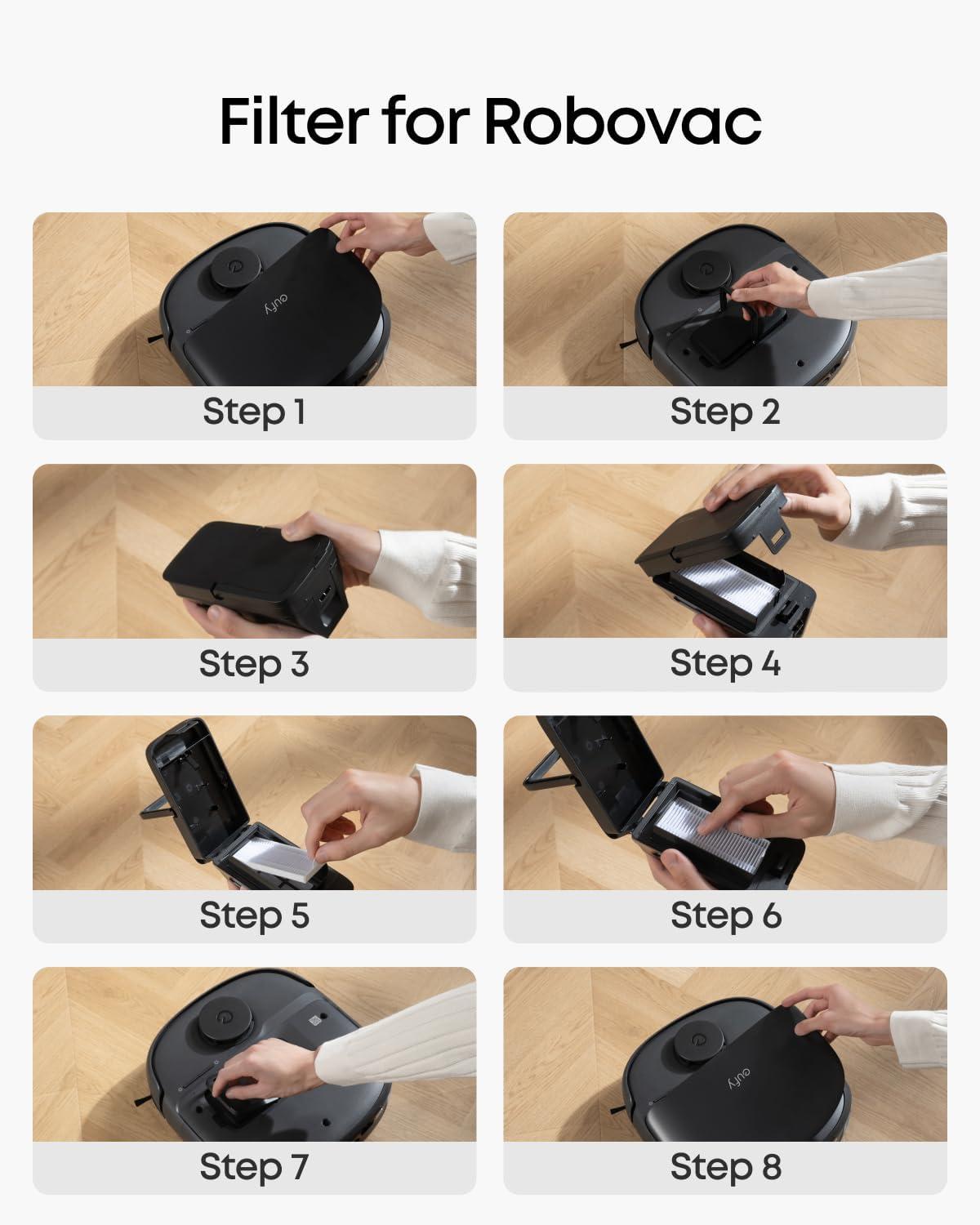 eufy Replacement Kit for C28, Side Brush ×2, Dirty Water Tank Filter ×2, Roller Brush Guard ×1, Dust Bag ×3, Roller Mop ×2, Replacement Filter ×2