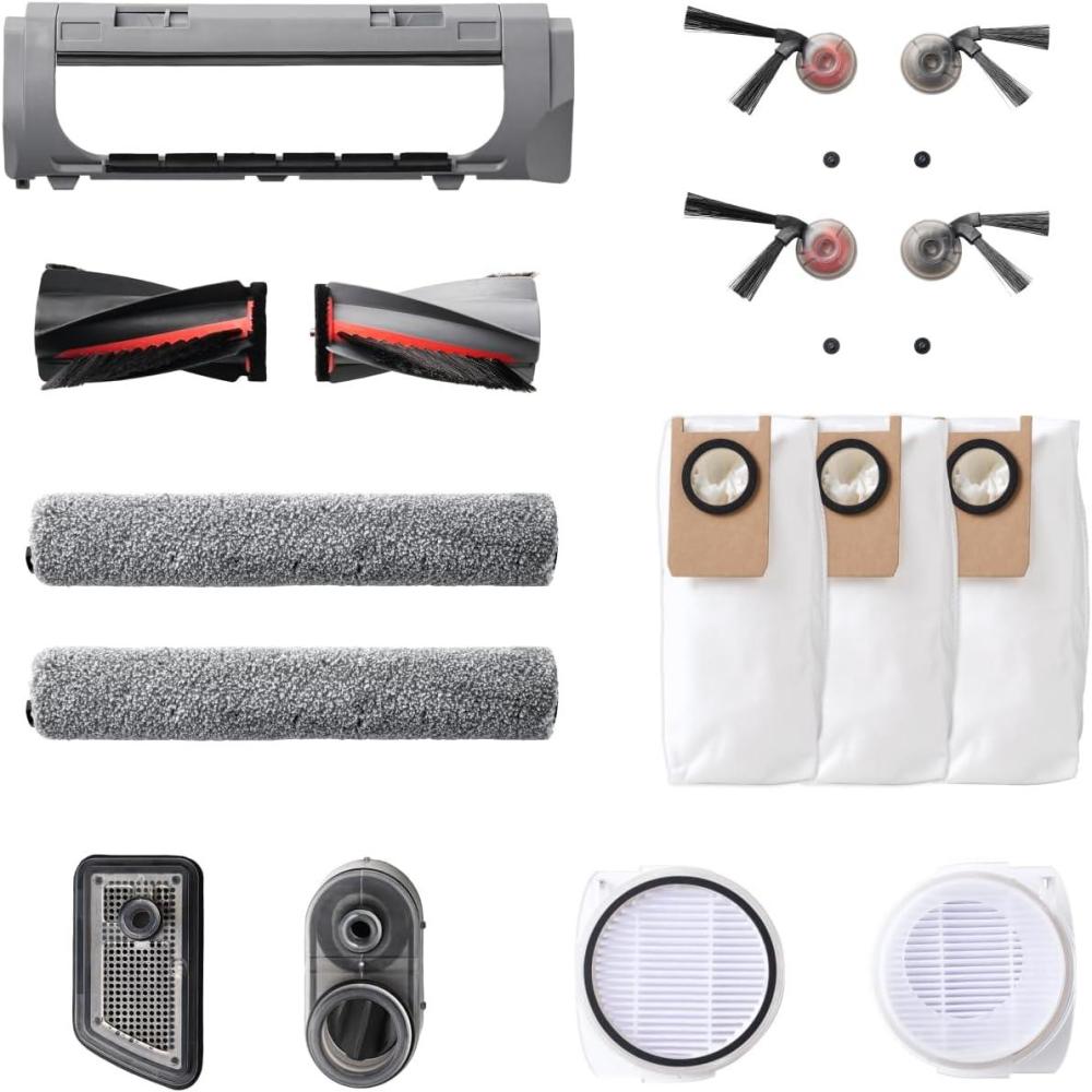 eufy Official Replacement Accessory Kit for Omni S2, 2 Pairs of Side Brushes, 2 Filter Sets, 1 Roller Brush, 1 Brush Guard, 1 Dust Bag, 1 Roller Mop, 1 Water Tank Filter