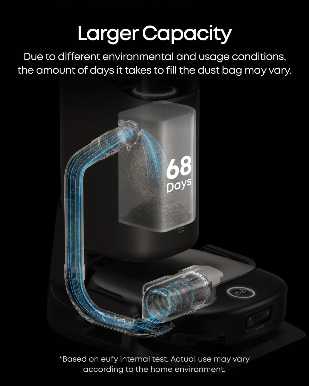 eufy Official Dust Bag Accessories for Omni S2/S1 pro/S1, Enjoy 60 Days Hands-Free Cleaning, 2.5L Large Capacity, 3-Pack