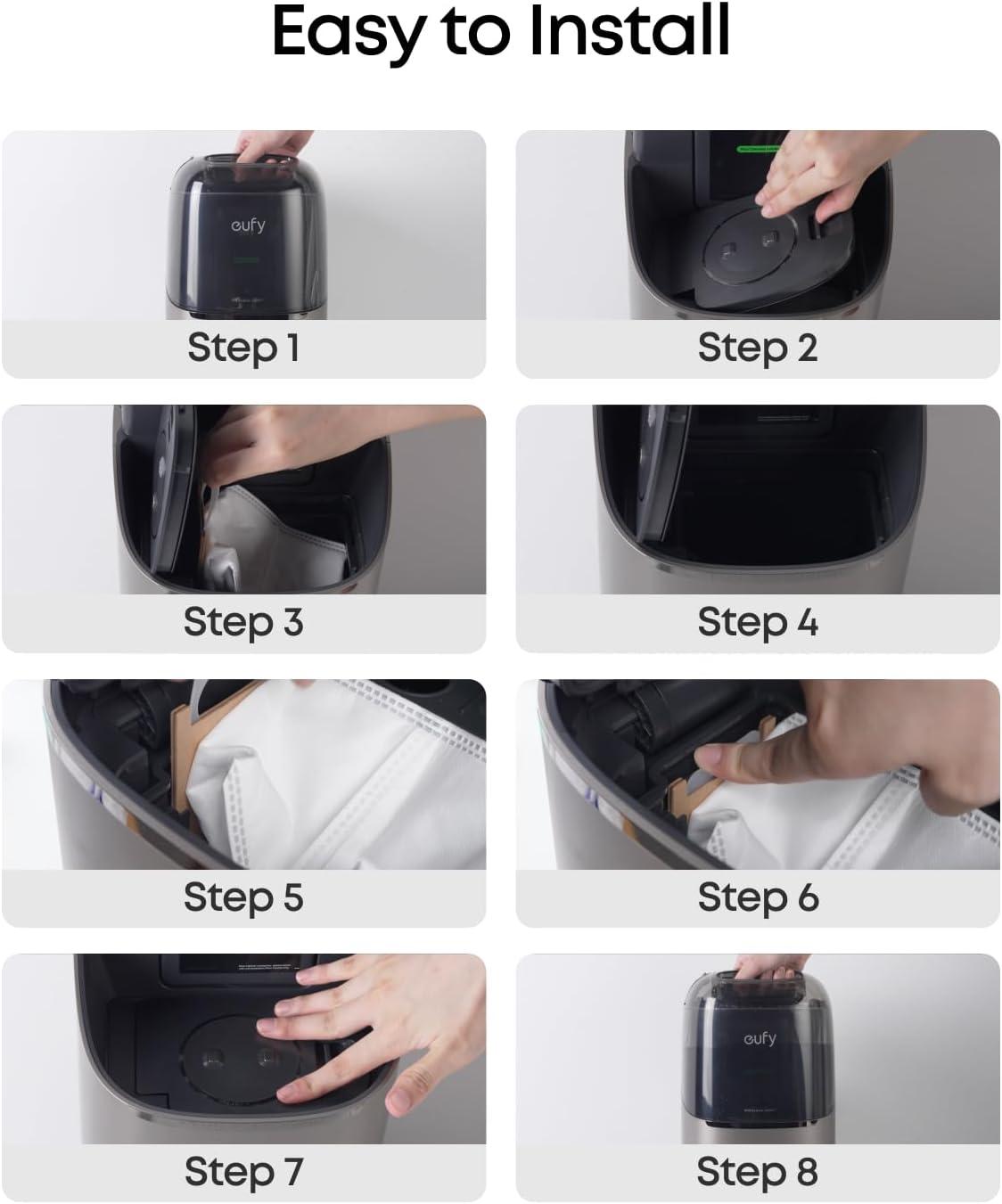 eufy Official Dust Bag Accessories for Omni S2/S1 pro/S1, Enjoy 60 Days Hands-Free Cleaning, 2.5L Large Capacity, 3-Pack