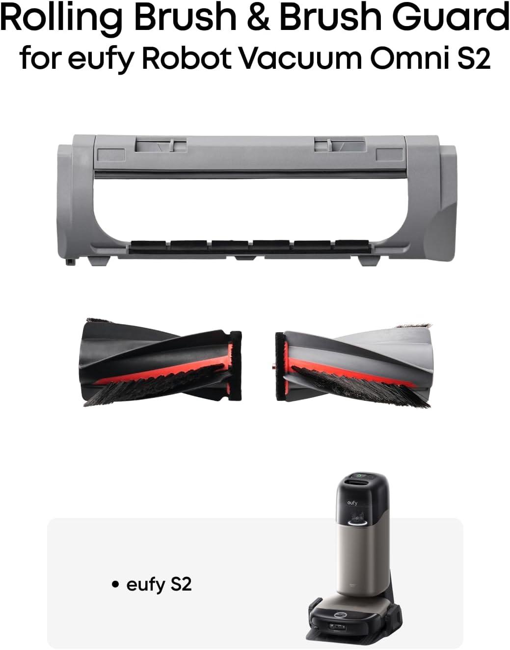 eufy Official Replacement Side Brushes for Omni S2, Gentle on Floors, Easy Installation, 2 Pairs