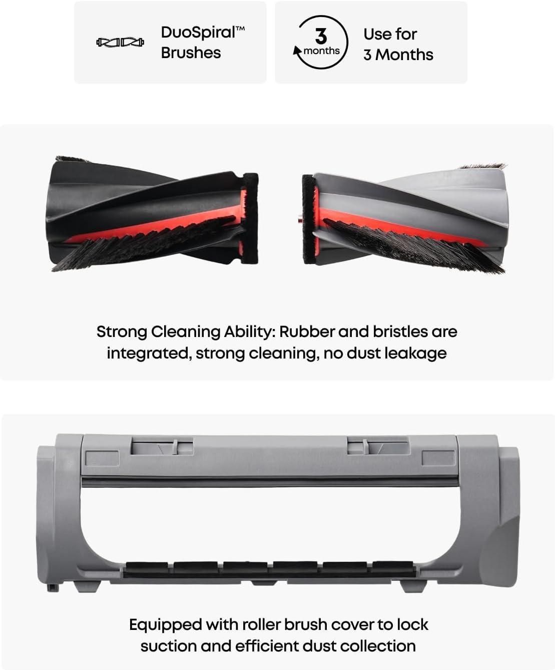 eufy Official Replacement Side Brushes for Omni S2, Gentle on Floors, Easy Installation, 2 Pairs