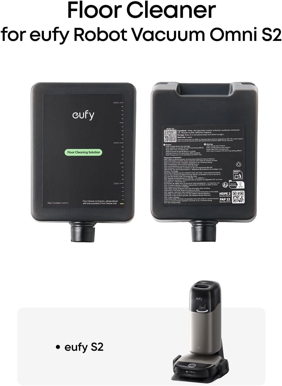 eufy Official Hard Floor Cleaner Accessories for Omni S2, Gentle Ingredients, Low-scent, Suitable for Various Surfaces