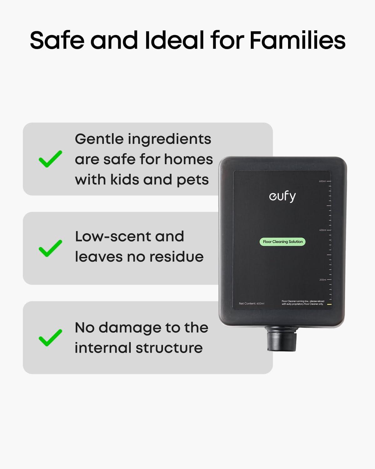 eufy Official Hard Floor Cleaner Accessories for Omni S2, Gentle Ingredients, Low-scent, Suitable for Various Surfaces