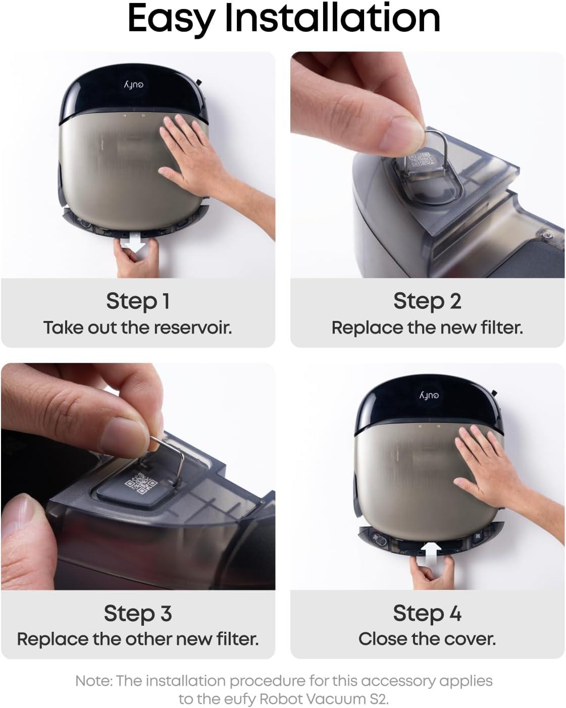 eufy Official Replacement Dirty Water Reservoir Filter for Omni S2, Quick Snap-In Replacement, No Mess Installation
