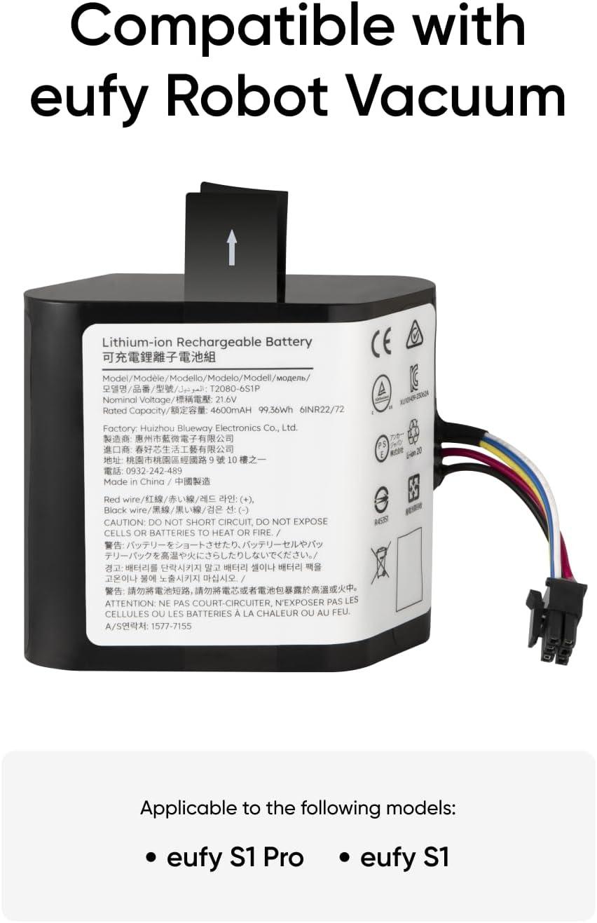 eufy Accessory-Replacement Battery Omni S1 Pro/S1, 4,600 mAh Real Capacity, 21.6V Lithium-Ion