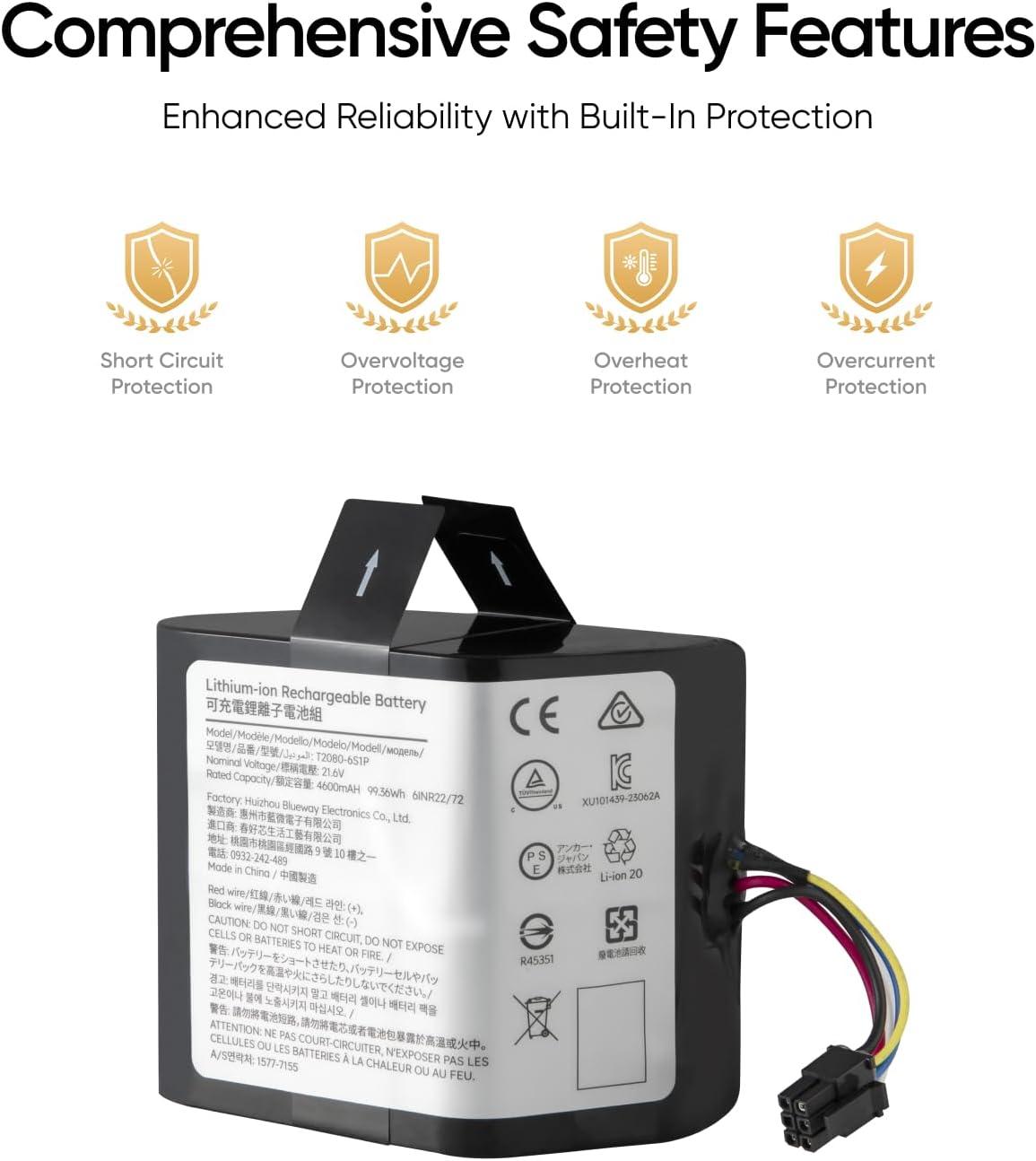 eufy Accessory-Replacement Battery Omni S1 Pro/S1, 4,600 mAh Real Capacity, 21.6V Lithium-Ion
