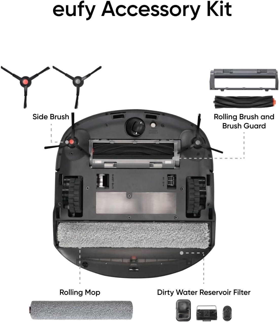 eufy Official Accessory Kit for Omni S1 Pro/S1, 2 Rolling Mops, 4 High-Performance Filters, Dirty Water Reservoir Filter, Rolling Brush & Brush Guard, 3 Dust Bags, and 2 Sets of Side Brushes