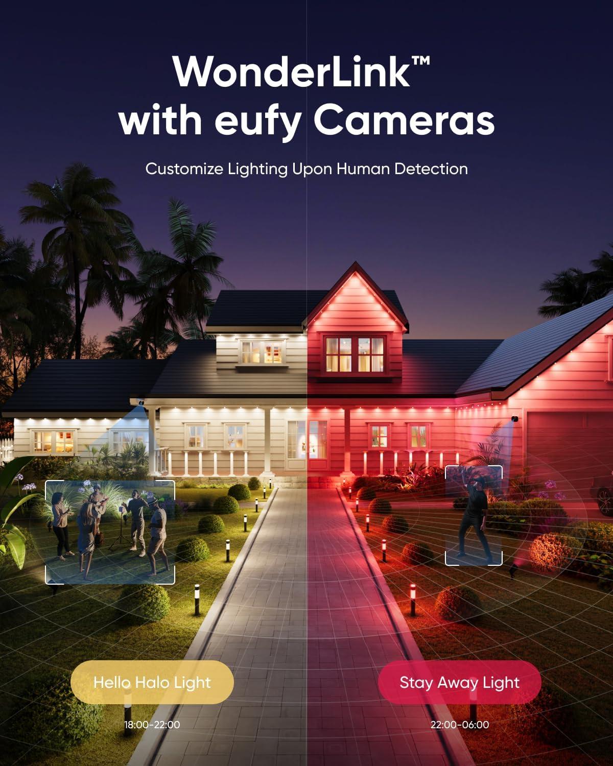 eufy Permanent Outdoor Lights E22, 100ft with 60 Triple-LED Lights, Smart RGBWW for Christmas, Daily and Holiday, Up to IP67 Waterproof, AI Light Themes for Christmas Decorations, Works with eufy Cams(White)