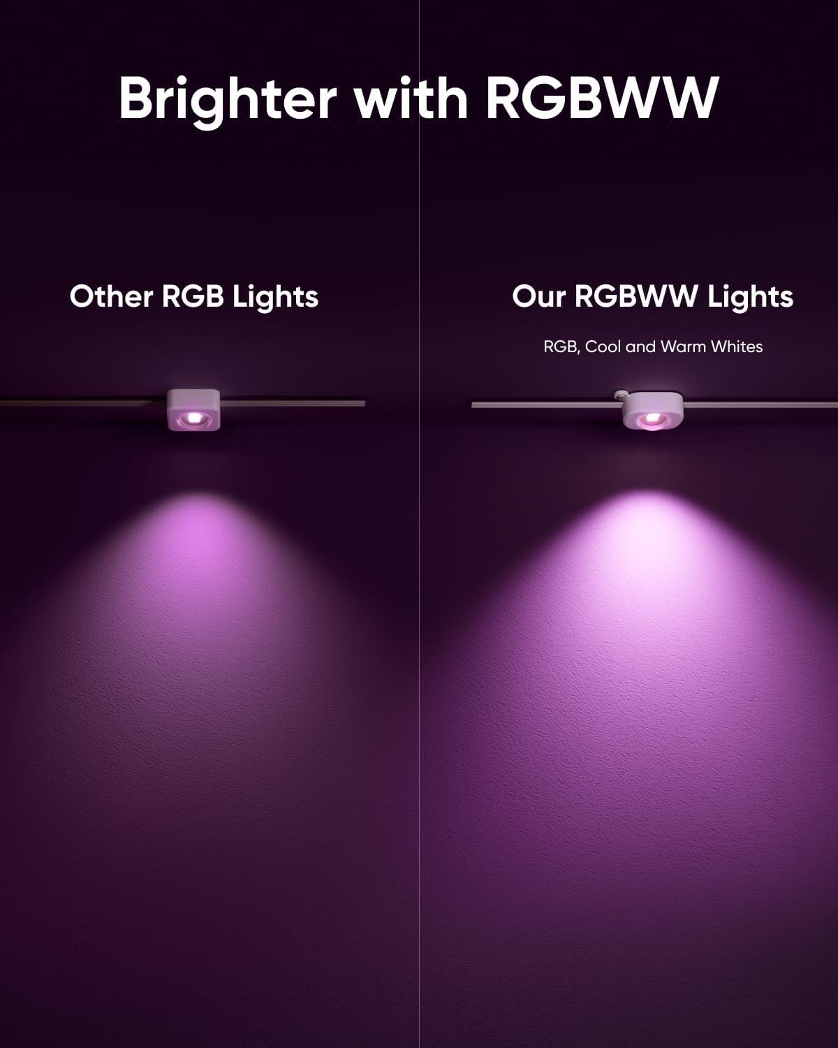 eufy Permanent Outdoor Lights E22, 100ft with 60 Triple-LED Lights, Smart RGBWW for Christmas, Daily and Holiday, Up to IP67 Waterproof, AI Light Themes for Christmas Decorations, Works with eufy Cams(White)
